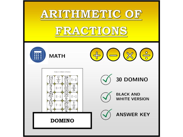 Domino | Arithmetic of Fractions | Math Activity