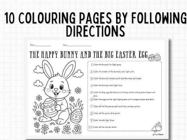 Easter Following Instructions Colouring | Listening Activity | ESL / EAL Primary