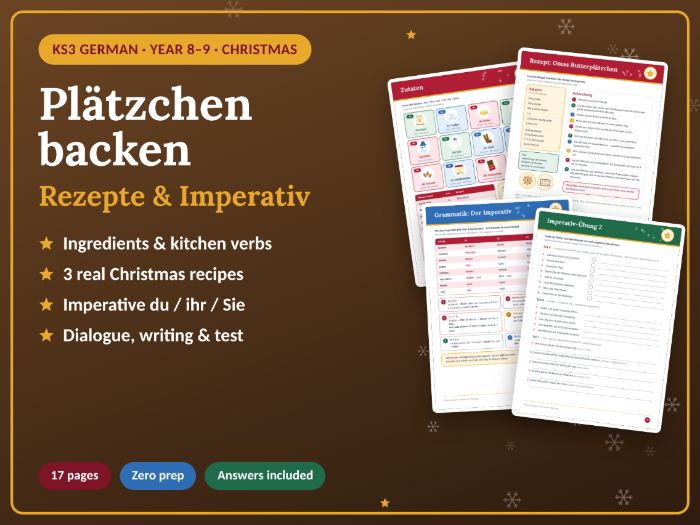 KS3|A1/A2 German Christmas Recipes & Imperative