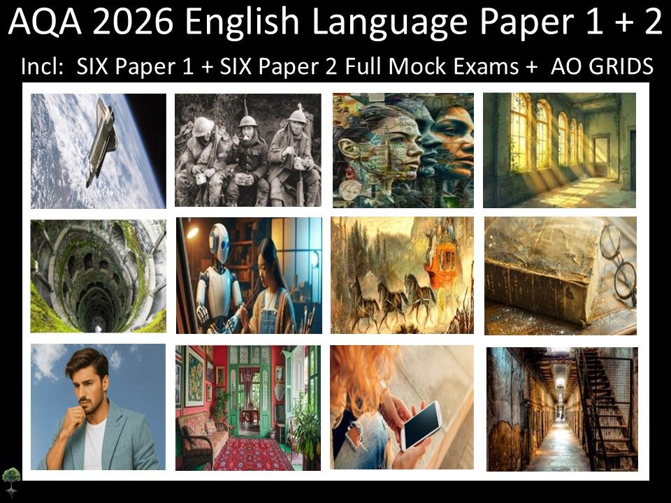 Twelve AQA 2026 GCSE English Language Paper 1 & 2 Mocks | AO Grids