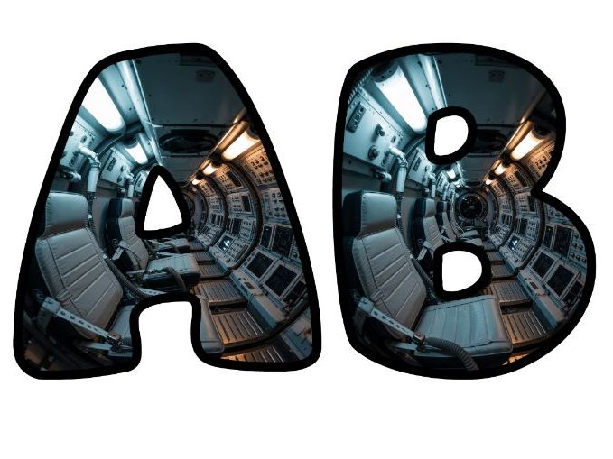 Inside Rocket Space Classroom Display | Lettering Set | Upper & Lowercase, 0-9 and Signs