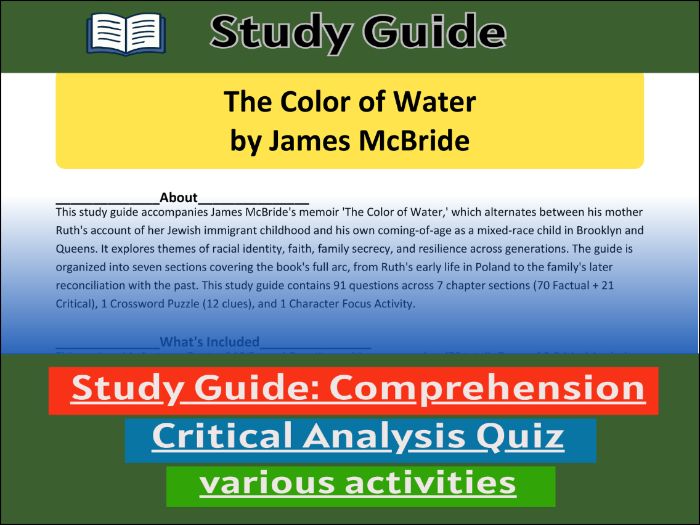 The Color of Water - Study Guide , Comprehension 91����t