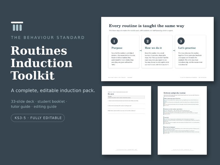Editable Behaviour & Routines SLT Induction Pack