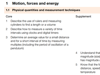 iGCSE Physics - Complete Unit 1: Motion, forces and energy