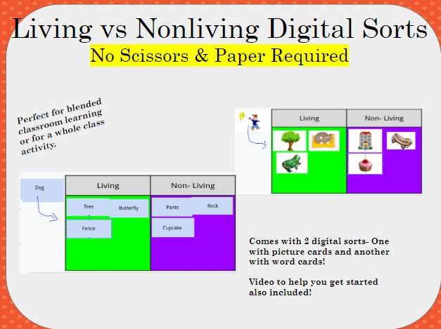 Living vs Nonliving Digital Word and Picture Sort