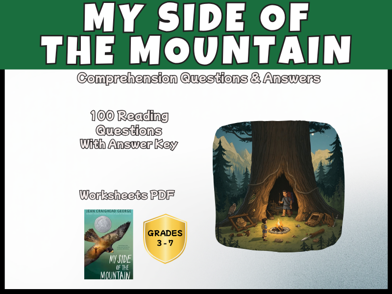 My Side of the Mountain Reading Comprehension Questions | Years 4-8 KS2 KS3