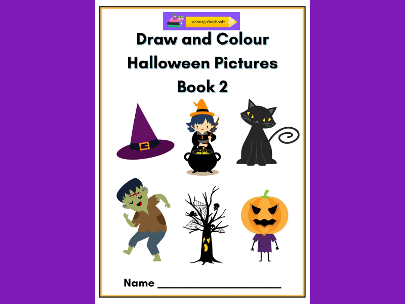 Draw and Colour Halloween Pictures Book 2