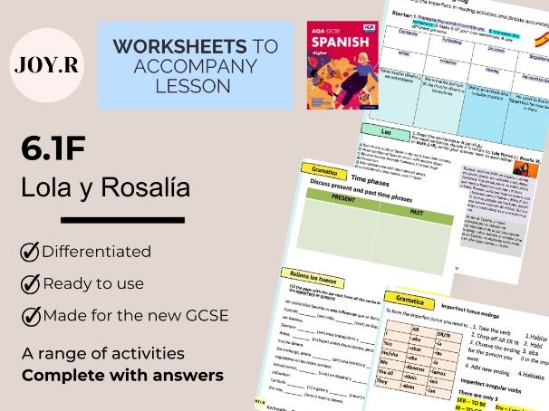 6.1F Lola y Rosalía - Worksheet -New AQA Spanish GCSE (8692)