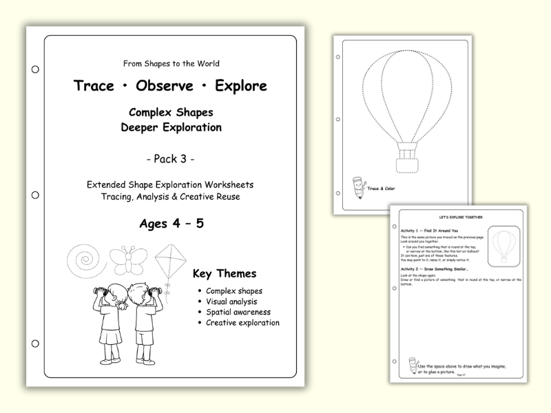 Trace • Observe • Explore – Complex Shapes, Deeper Exploration / Pack 3