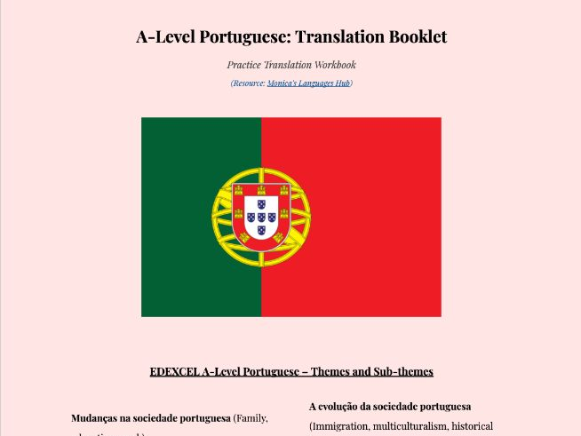 A-Level Portuguese: Translation Booklet