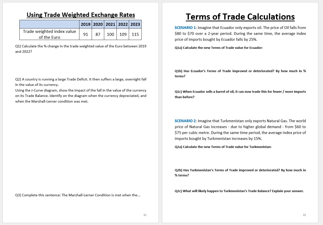 Exchange Rates (EDEXCEL Economics A-Level), incl. Fixed vs Free ...