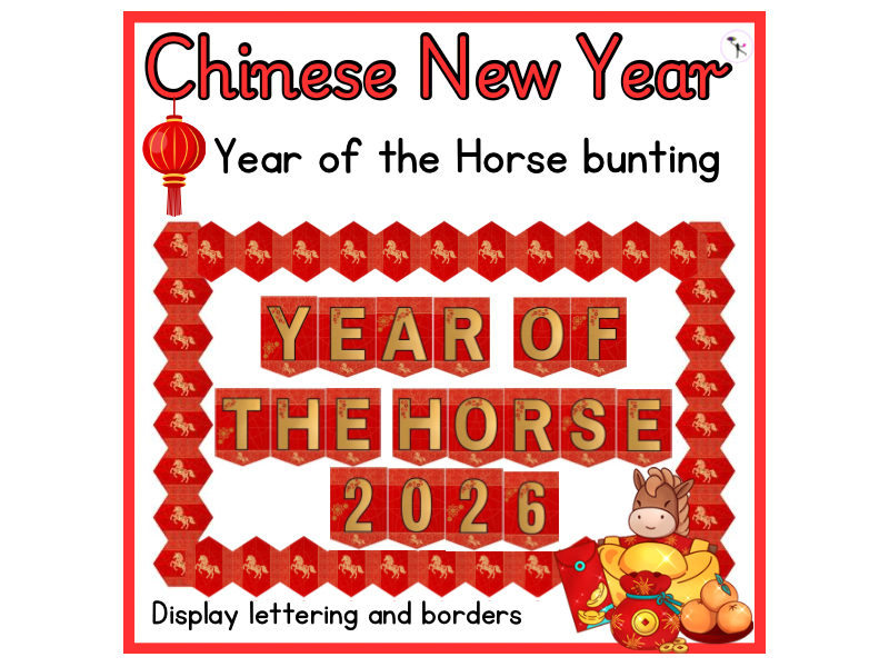 Chinese New Year 2026 Lunar Bunting Year of the Horse Display Accessories