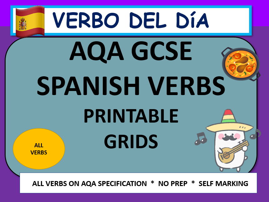 AQA GCSE Spanish Verbo del Día – FULL SET | Retrieval Practice Pack- Printable Worksheets