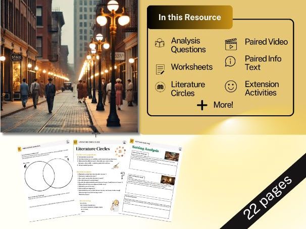 Thank You Ma'am by Langston Hughes - Short Story Lesson Plan - Worksheets, Literature Circles, More!