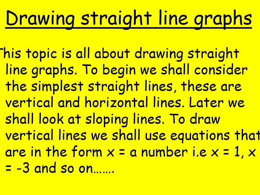 Drawing straight lines y=mx+c