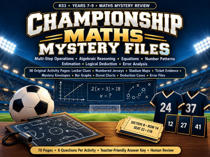Championship Maths Mystery Files | KS3 Maths Reasoning | 70 Pages