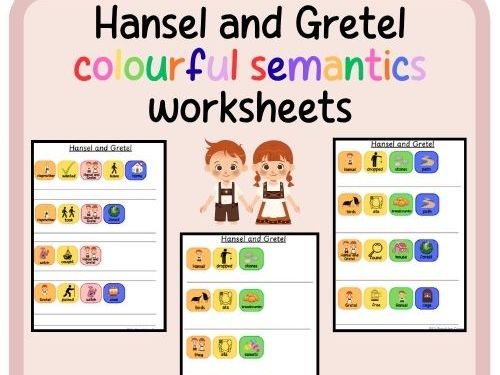 Hansel and Gretel colourful semantics worksheets