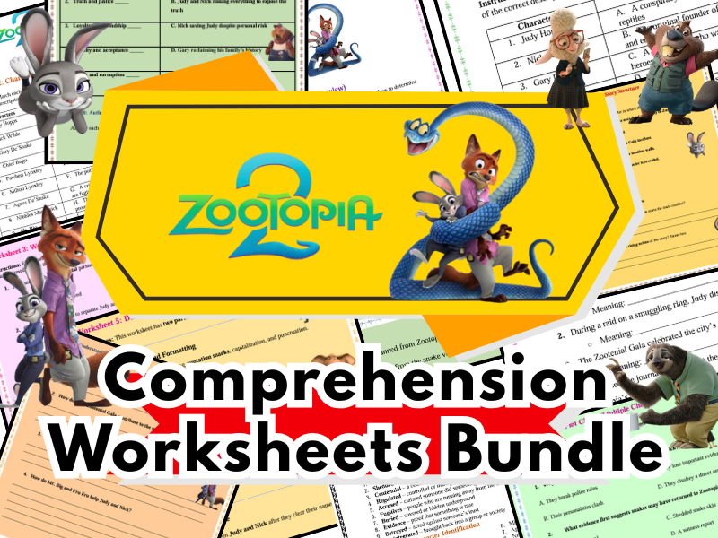 Movie Zootopia 2 – Complete Comprehension & Critical Thinking Workbook