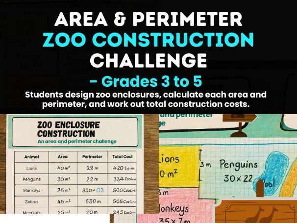 Area and Perimeter Project for Years 4 to 6 | Zoo Enclosure Construction Challenge