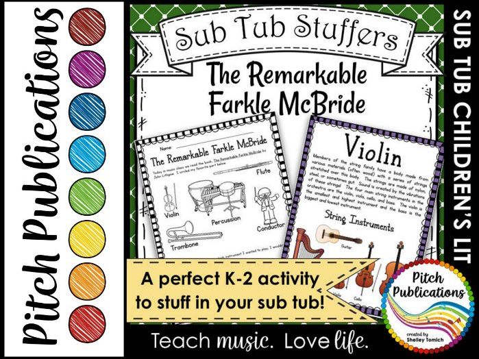 Music Sub Tub Stuffers: K-2 Substitute Plan - The Remarkable Farkle McBride