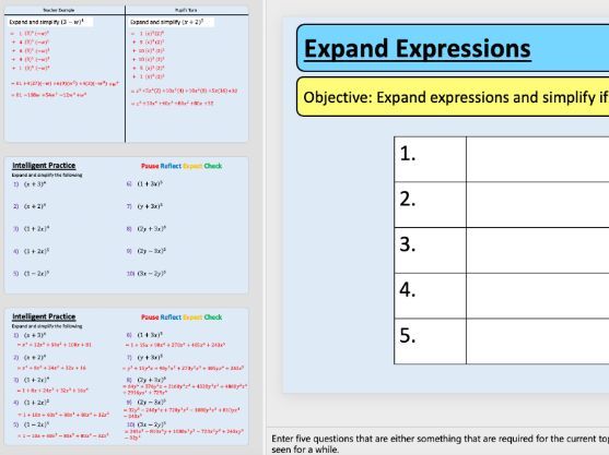 AQA L2 FM - Expand Binomials