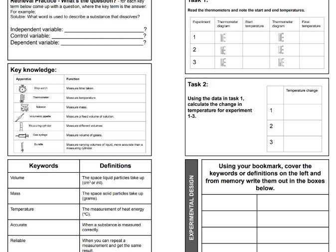 Experimental Design 1 (Apparatus and measurements) - Chemistry Retrieval Revision Guide