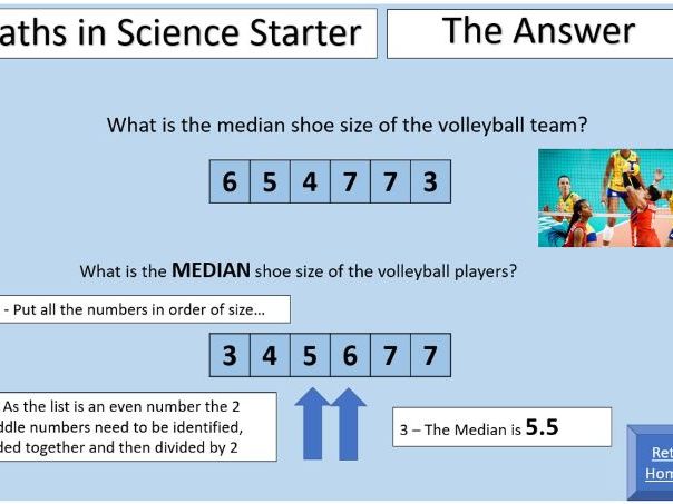 Maths in Science Starters