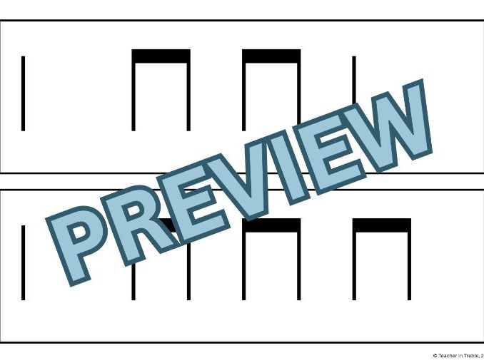 Stick Notation Rhythm Cards in 4 - SET 1