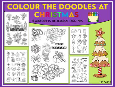 Colour the Doodles at Christmas EYFS KS1