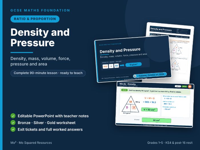 Density and Pressure – GCSE Maths Foundation Lesson
