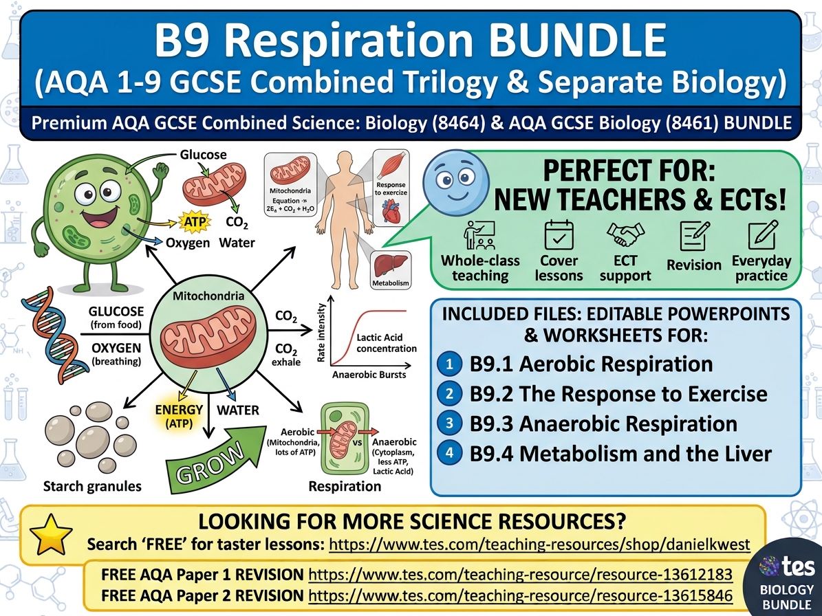 B9 Respiration BUNDLE (AQA 1-9 GCSE Combined Trilogy & Separate Biology)