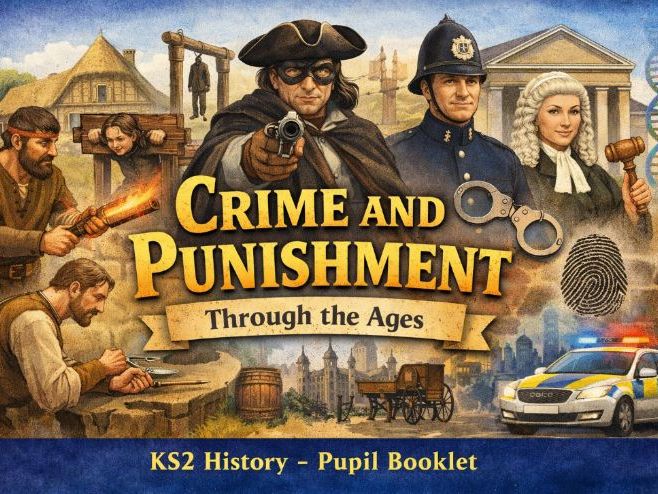 KS2 History Crime and Punishment Through the Ages Pupil Booklet (10 Lessons, Comprehension, Activiti
