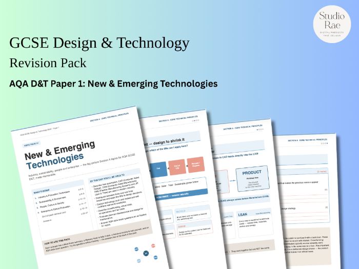 AQA D&T Paper 1: New & Emerging Technologies