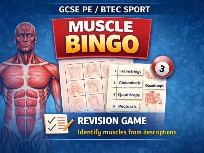 Muscle Bingo – GCSE PE / BTEC Sport Revision Game