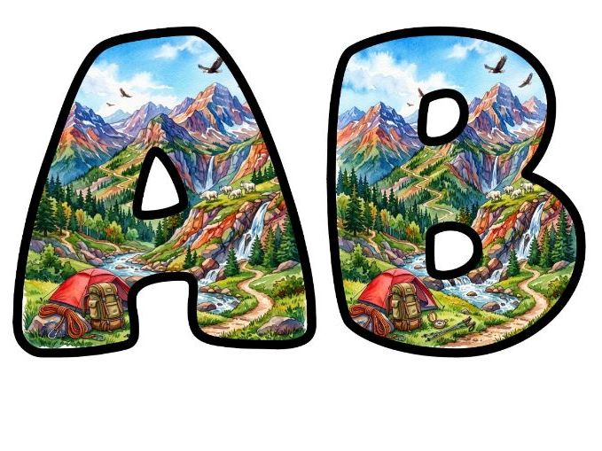 Climb Every Mountain Bubble Letters | Motivational Bulletin Board Letters | Classroom Display Pack