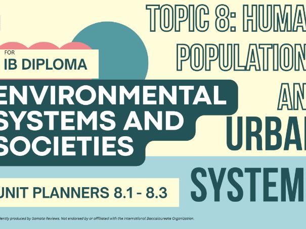 IB ESS Complete Topic 8 Human Populations and Urban Systems Bundle – Unit Planners 8.1 - 8.3