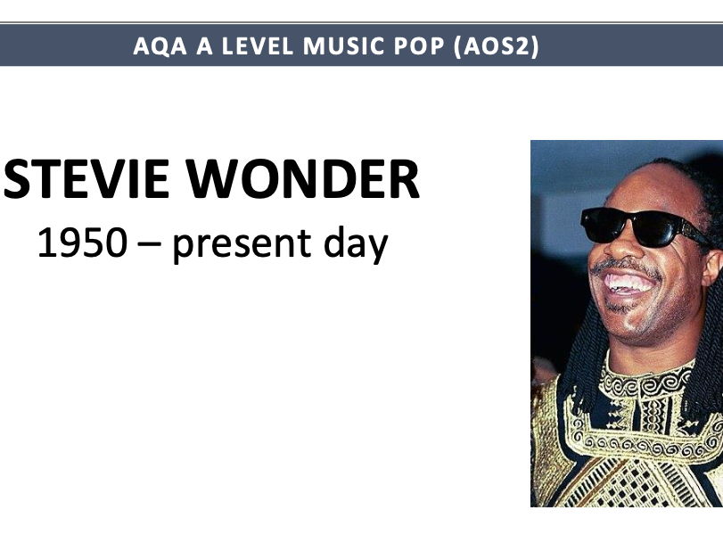AQA A Level Music - Popular Music AoS2 - Stevie Wonder Practice Questions