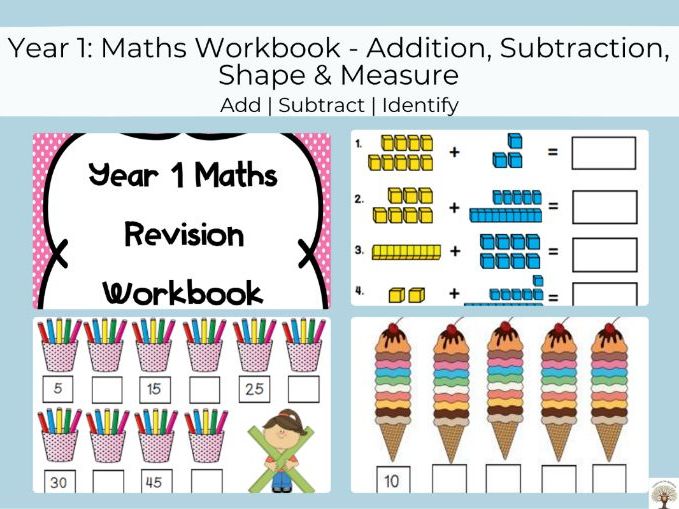 Year 1 Maths Booklet – Number Bonds, Addition & Subtraction, Counting, Shapes & More
