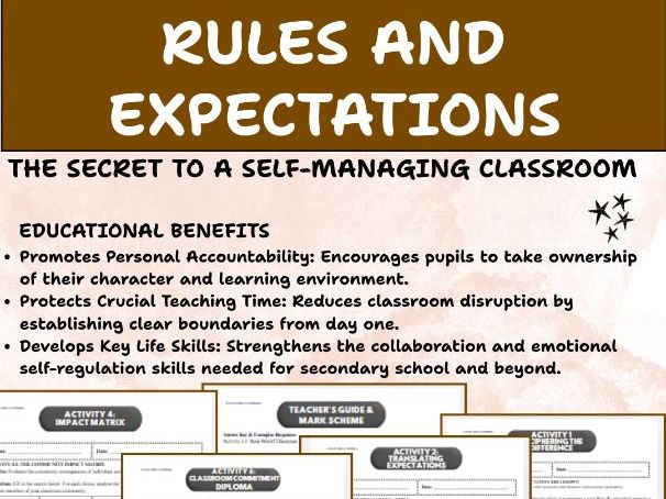 Rules vs. Expectations: Reflection-Based Activity Booklet for Secondary School Pupils