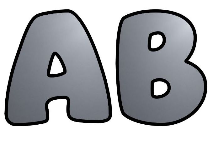 Slate Grey Bubble Letters | Plain Colour Bulletin Board Letters | Printable Alphabet A-Z and 0-9