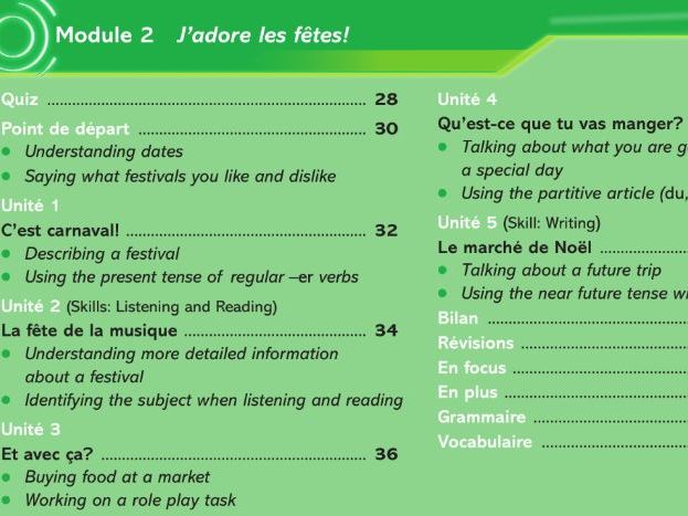 Dynamo 2 Vert Module 2 "J'adore les fêtes" Booklets