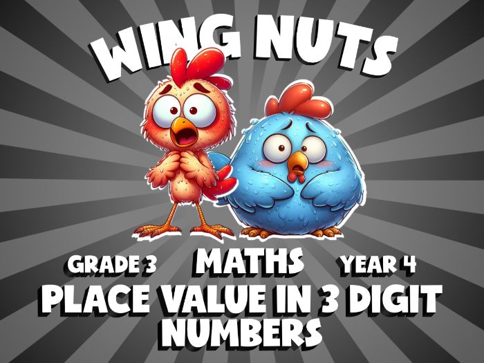 Place Value in 3 Digit Numbers WING NUTS Maths Game | No-Prep Year 4 Review Activity