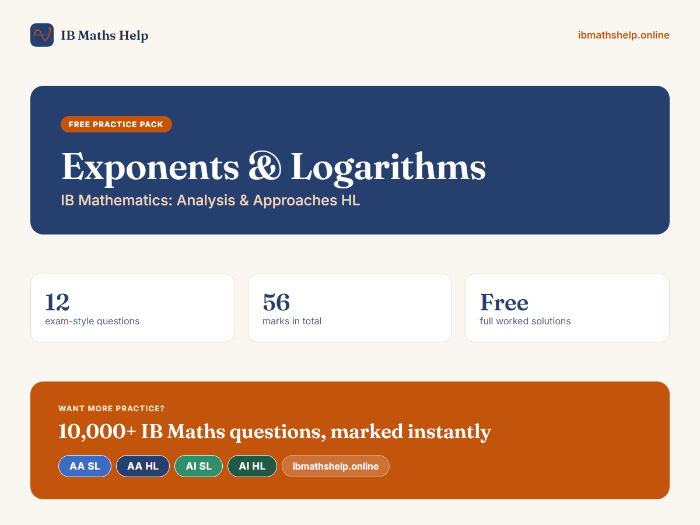 IB Maths AA HL: Exponents & Logarithms - Free Practice Pack