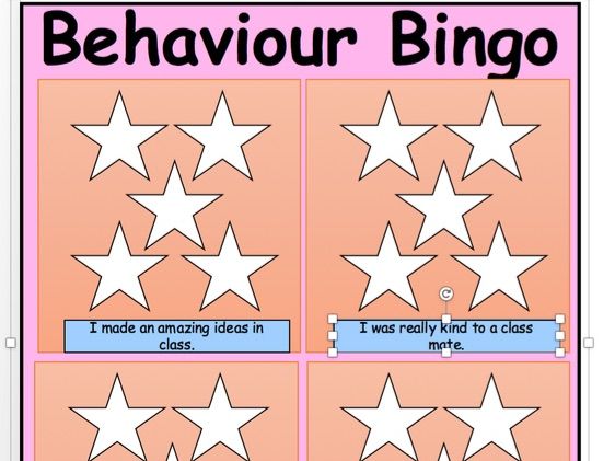 Behaviour management Bingo