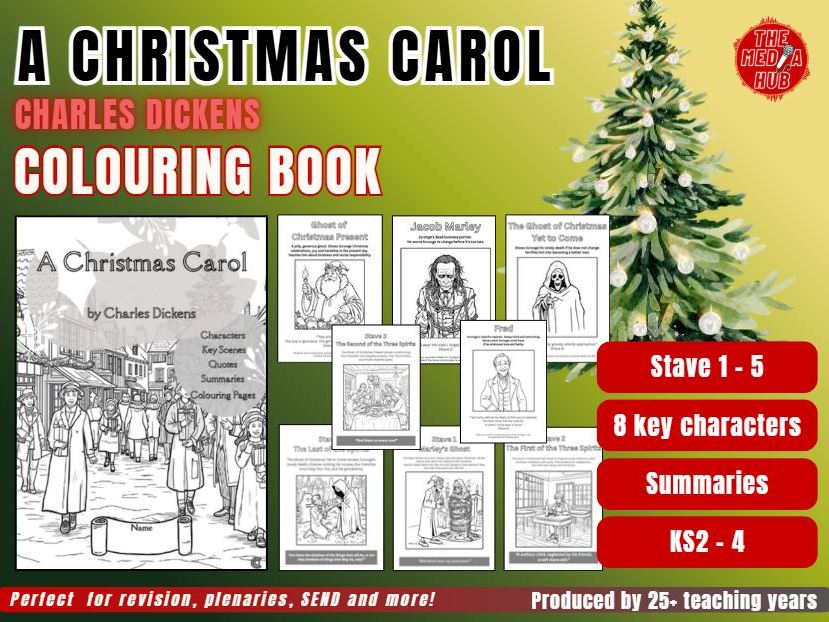 A Christmas Carol Colouring Book | GCSE English Literature | KS2 KS3 KS4 Revision | Dickens