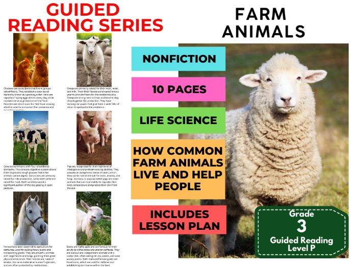 Farm Animals: Guided Reading Level P with Lesson Plan