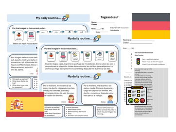 Daily Routine (German & Spanish) - Teaching & Assessment Package