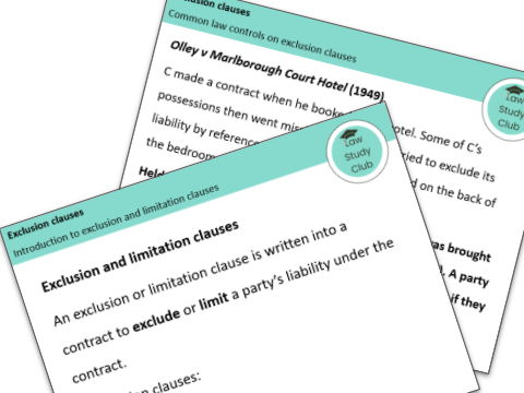 Exclusion clauses - lesson slides (OCR A-level law)