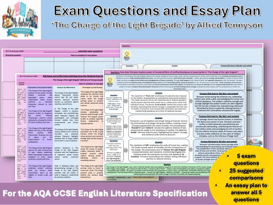 'The Charge of the Light Brigade' GCSE Exam Questions and Essay Plan