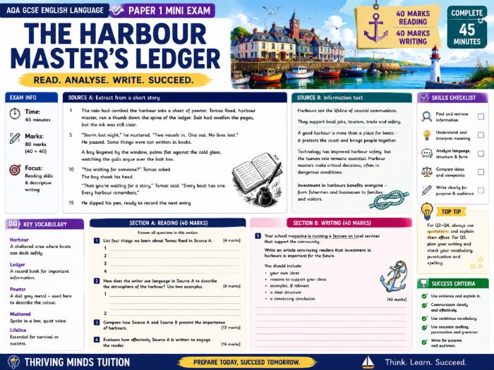 AQA GCSE English Language Paper 1 Mini Exam - The Harbour Master's Ledger